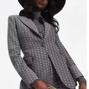 Tommy Hilfiger X Zendaya Monogram Print Blazer Sz 8